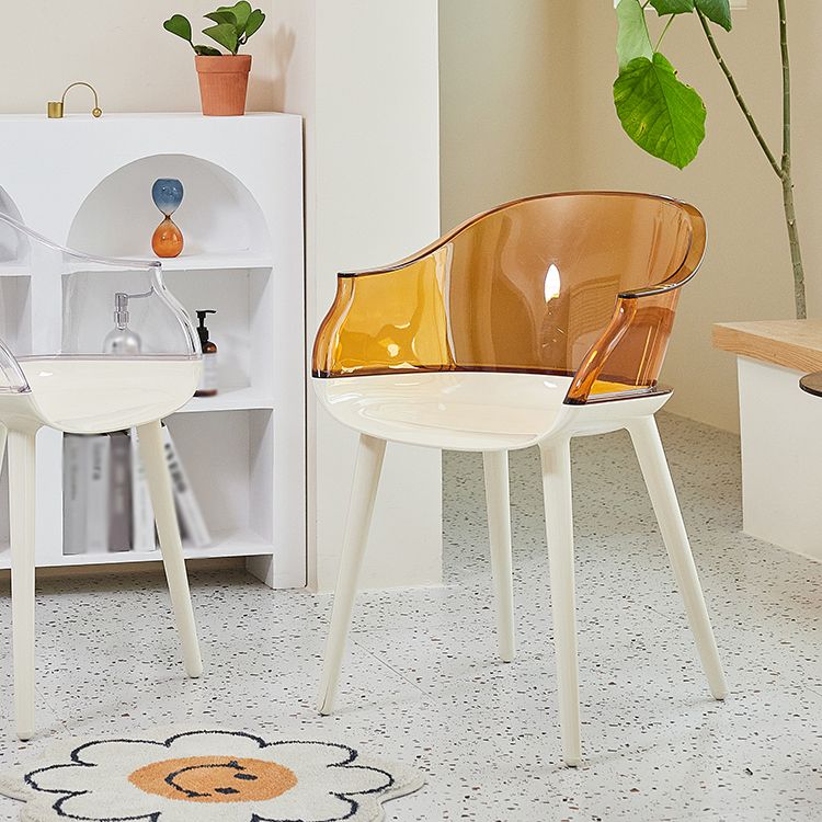 Glam Style Plastic Chair Solid Back Arm Dining Room Kitchen Chairs Set Clearhalo ' kitchen&dining_furn' 'Dining Chairs' 'Dining Tables & Seating' 'dining_chair' 'Furniture' 'furniture_dining_chair' 'Kitchen & Dining Furniture' 'kitchen' 1200x1200_224231d9-15b8-4181-bd92-acaaa0dc6d05