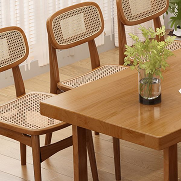Moderne eetgelegenheid 1/5/7 PCS Massief houten eettafel en stoelen in bruin