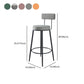 Modern Backrest Armless Counter Stool Iron Kitchen Bar Stool with Velvet Cushion Clearhalo 'Bar Furniture' 'Bar Stools' 'bar_stools' 'furn' 'furn_bar_stools' 'Furniture' 'furniture_bar_stools' 'Kitchen & Dining Furniture' 1200x1200_2242900a-eb6b-4413-bb18-e52183c9c7a8