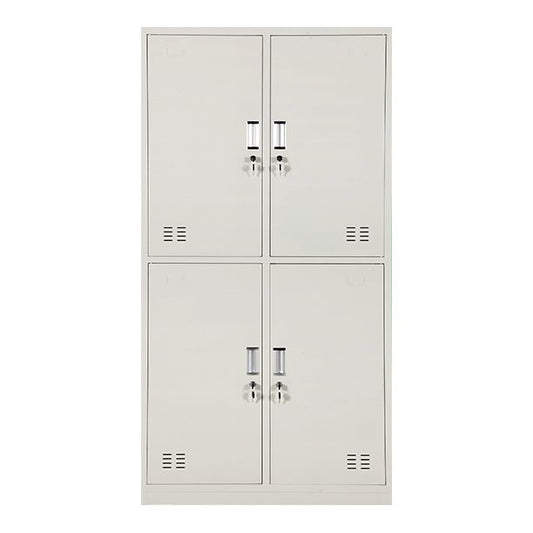 Gray Hinged Wardrobe Closet Contemporary Steel Wardrobe Cabinet
