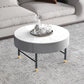 Glam Cocktail Table Round Stone 4 Legs Gold Coffee Cocktail Table