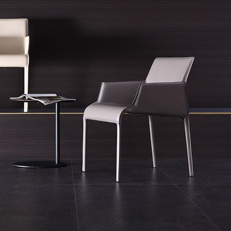 Contemporary Leather Dining Arm Chairs Matte Finish Parsons Chairs for Kitchen Clearhalo ' kitchen&dining_furn' 'Dining Chairs' 'Dining Tables & Seating' 'dining_chair' 'furn' 'furn_dining_chair' 'Furniture' 'furniture_dining_chair' 'Kitchen & Dining Furniture' 'kitchen' 1200x1200_2244ee3f-2645-48de-8ca4-0b0769fb798c