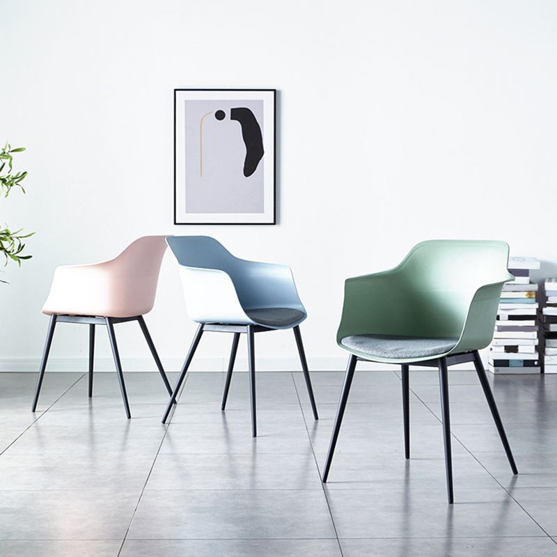 Plastic Modern Indoor-Outdoor Chair Dining Room Solid Back Upholstered Arm Chair Clearhalo ' kitchen&dining_furn' 'Dining Chairs' 'Dining Tables & Seating' 'dining_chair' 'Furniture' 'furniture_dining_chair' 'Kitchen & Dining Furniture' 'kitchen' 1200x1200_2245f519-b56f-4d0d-a3dd-03ed2157c1d5