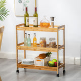 29.53" High Rolling Contemporary Prep Table Wooden Prep Table