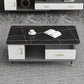 Modern Style Black Gold/white/platinum/gray Slate Top Metal Base Coffee Table