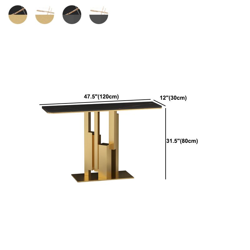 Table de la console en pierre rectangulaire glam - 11,81 "W x 31,50" Table de console H