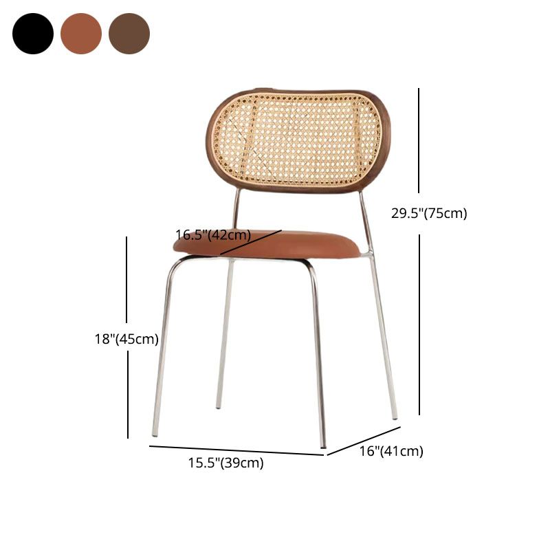 Industrial Style Open Back Side Armless Chairs Leather Dining Side Chairs Clearhalo 'Dining Chairs' 'Dining Tables & Seating' 'dining_chair' 'furn' 'furn_dining_chair' 'Furniture' 'furniture_dining_chair' 'Kitchen & Dining Furniture' 1200x1200_22482059-b5a4-4cf4-a3f7-240564457290