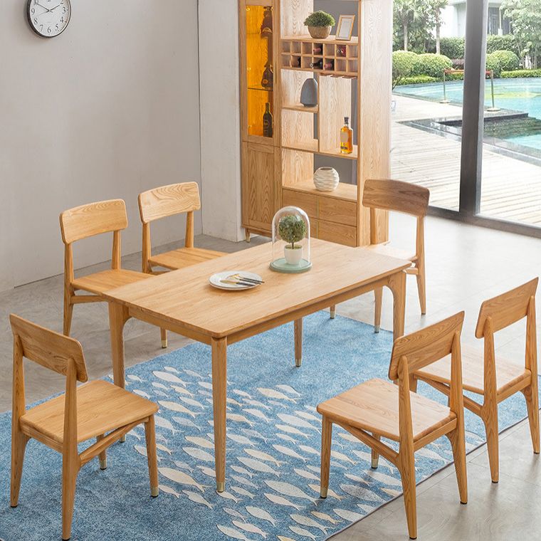 Modern Style Rectangle Wooden Table Set 1/2/7 Pieces Dining Set for Kitchen