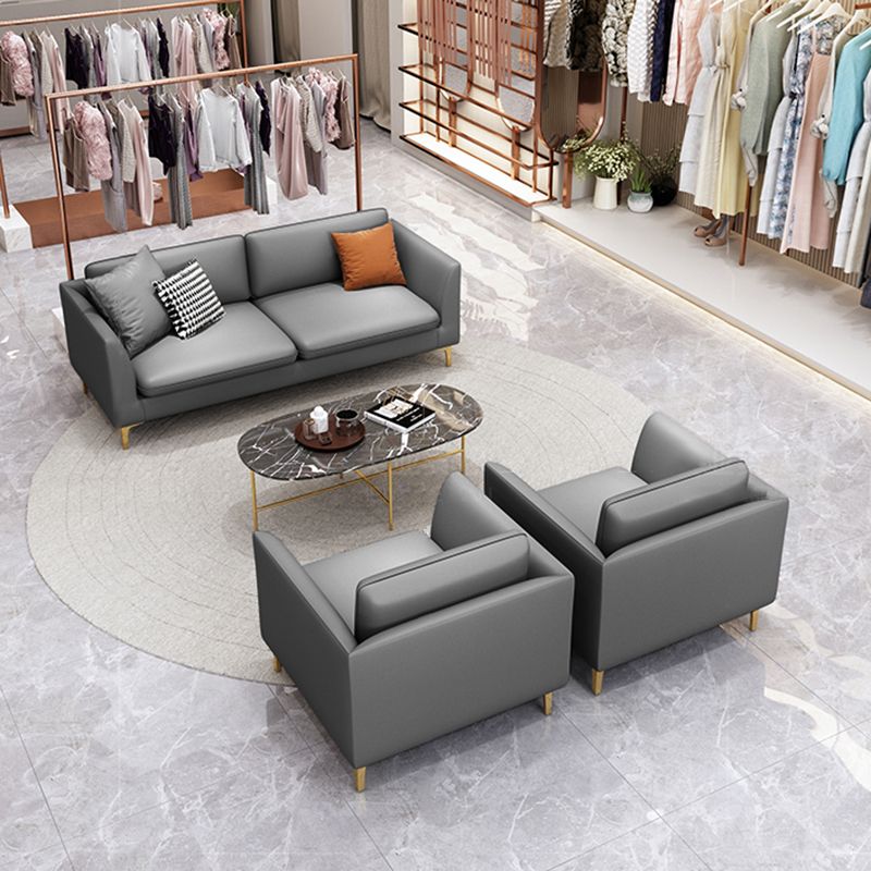 Gold Modern Fabric Sofa with Bolster Pillows 29.53"High Square Arm Sofa Clearhalo 'furn' 'furn_sofas' 'Furniture' 'furniture_sofas' 'kitchen' 'kitchen_sofas' 'Living Room Furniture' 'Sofa' 'sofas' 1200x1200_224acb8d-87d0-4328-a998-8b36cdf266e3