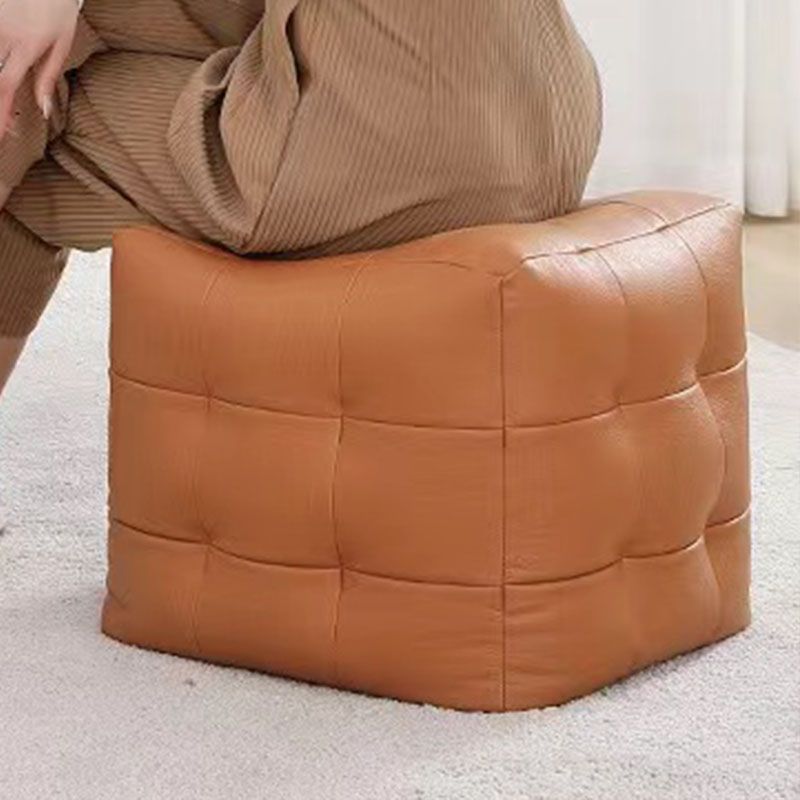 Modern Square Pouf Water Resistant Orange Pouf for Drawing Room Clearhalo 'furn' 'furn_ottomans_poufs' 'Furniture' 'Living Room Furniture' 'Ottomans & Poufs' 'ottomans_poufs' 1200x1200_224d1c63-c490-4c50-95ee-ef0f92db2c1c