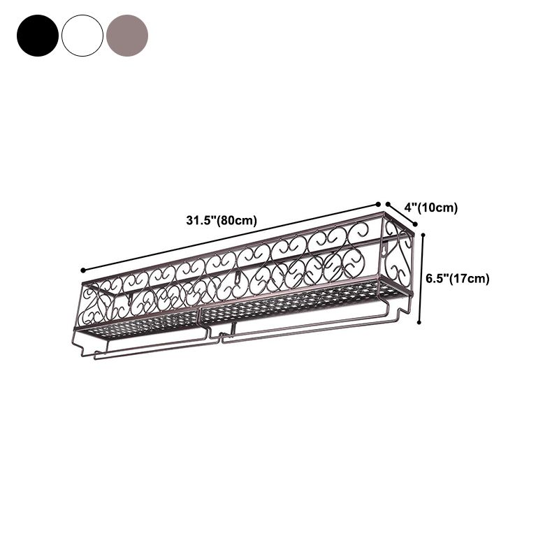 Metal Modern Wine Shelf with Bottle Stemware Holder Wall Mounted Wine Racks Clearhalo 'furn' 'furn_wine_racks' 'Furniture' 'Kitchen & Dining Furniture' 'Wine Racks' 'wine_racks' 1200x1200_224de8ac-0b51-43d9-8457-3bccf2dc6514