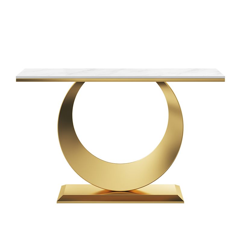 Console rettangolare glam Tabella 31,5 "Tavolo di accento in pietra alta per Hall
