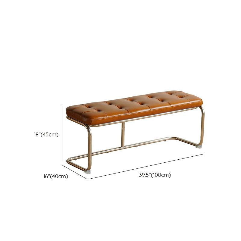 15.6" Width Industrial Entryway Bench Metal Seating Bench with Upholstered Clearhalo 'Benches' 'Chairs & Seating' 'furn' 'furn_benches' 'Furniture' 'Living Room Furniture' 1200x1200_2250294c-8b94-4b4b-bebf-fd61598855ee