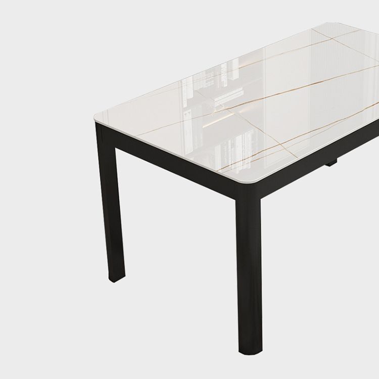 Modern Black in Glass Counter Table Rectangle Dining Table for Kitchen Clearhalo 'Dining Tables & Seating' 'Dining Tables' 'dining_table' 'furn' 'furn_dining_table' 'Furniture' 'Kitchen & Dining Furniture' 1200x1200_2250ccf3-df69-4dd2-926a-c97ce61d6c4c