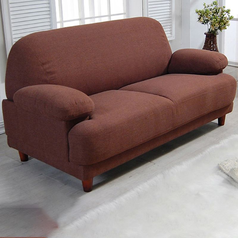Contemporary Fabric Settee Pillow Top Arm Standard Seating for Apartment