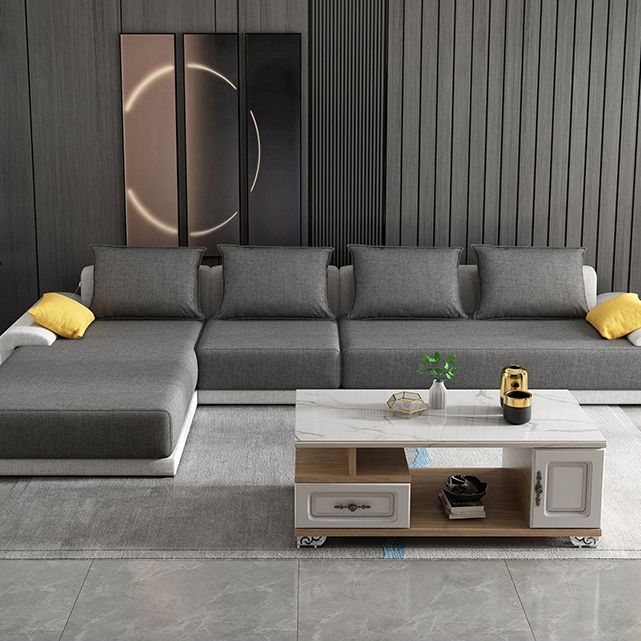 Contemporary Style Seating Pillows Recessed Arm Living Room Stationary Sofa Clearhalo 'furn' 'furn_sectionals' 'Furniture' 'Living Room Furniture' 'Sectionals' 1200x1200_2250f724-e3ac-4a91-8c6d-411dd6161193