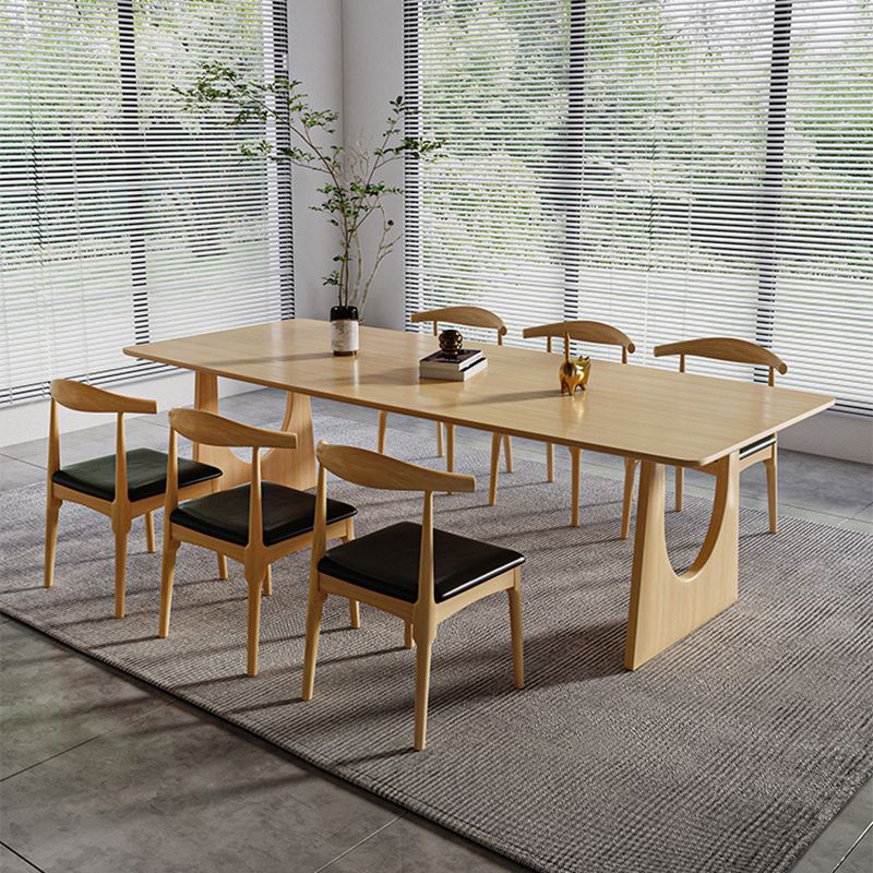 Modern 1/2/4/7 Pieces Dining Set Rectangle Pine Wood Dining Table for Dining Room