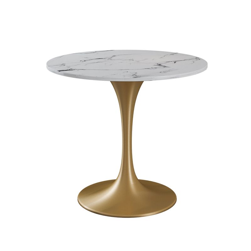 Juego de comedor glamoroso con sillas de cuero 1/4/5 piezas de mesa blanca brillante juego de mesa de comedor de piedra blanca