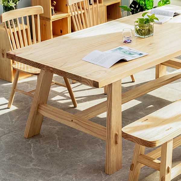 Rechthoek eettafel eigentijdse stijl massieve houten eettafel voor thuiskeuken