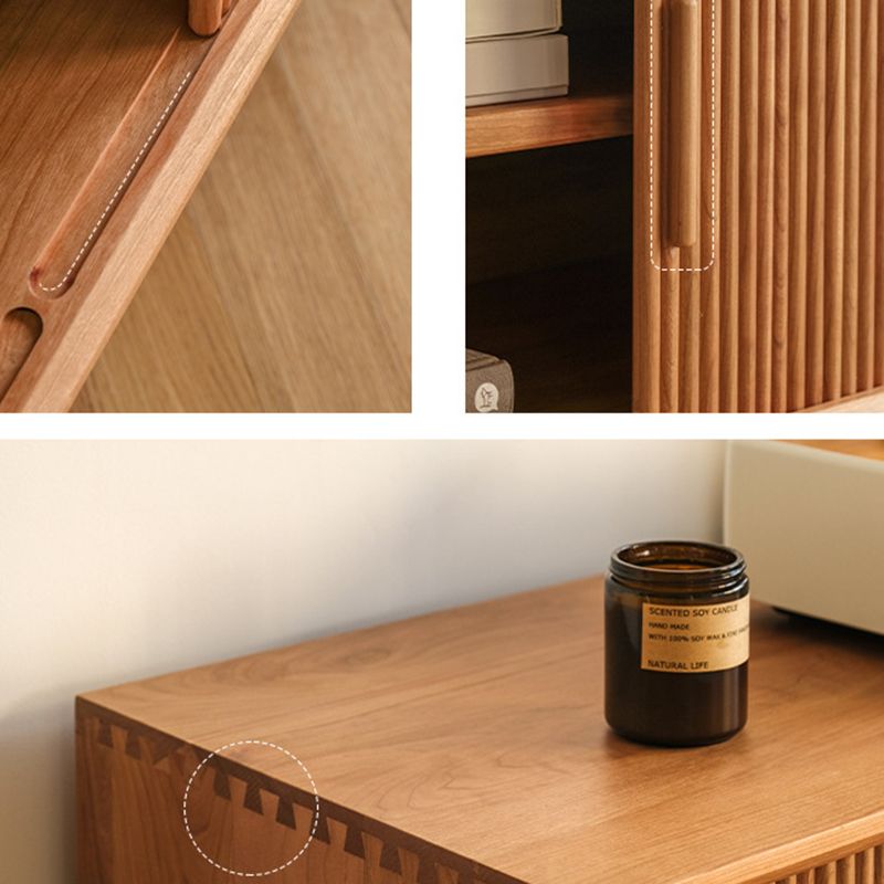 Scandinavische tv-mediastandaard massief houten tv-console met 2 lades