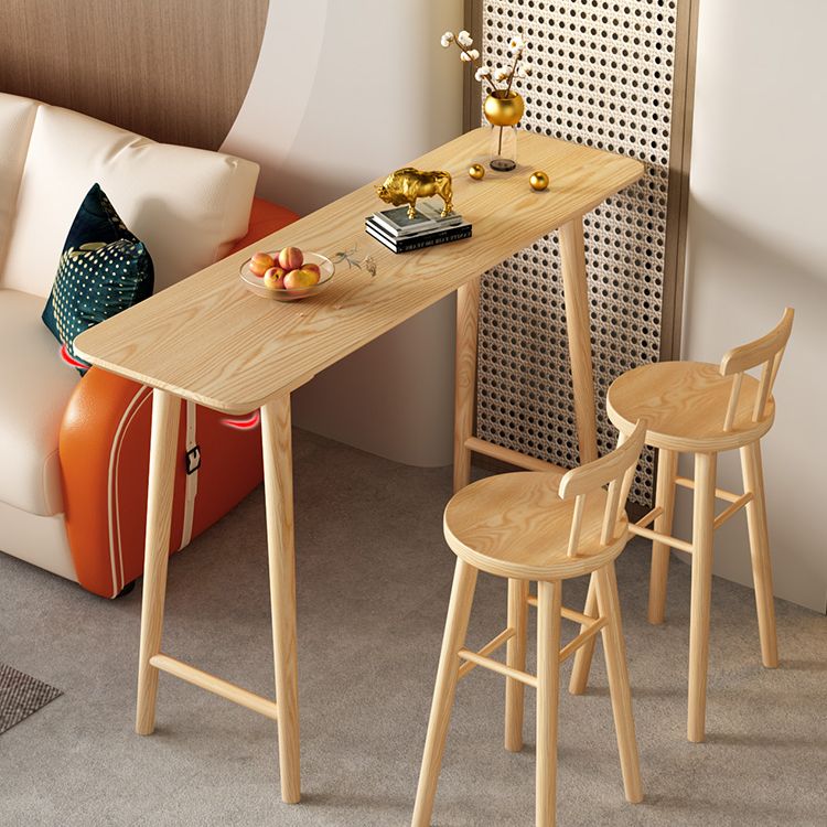 Dennenhout balktafel moderne rechthoekige bar eettafel met dubbele voetstuk voor woonkamer