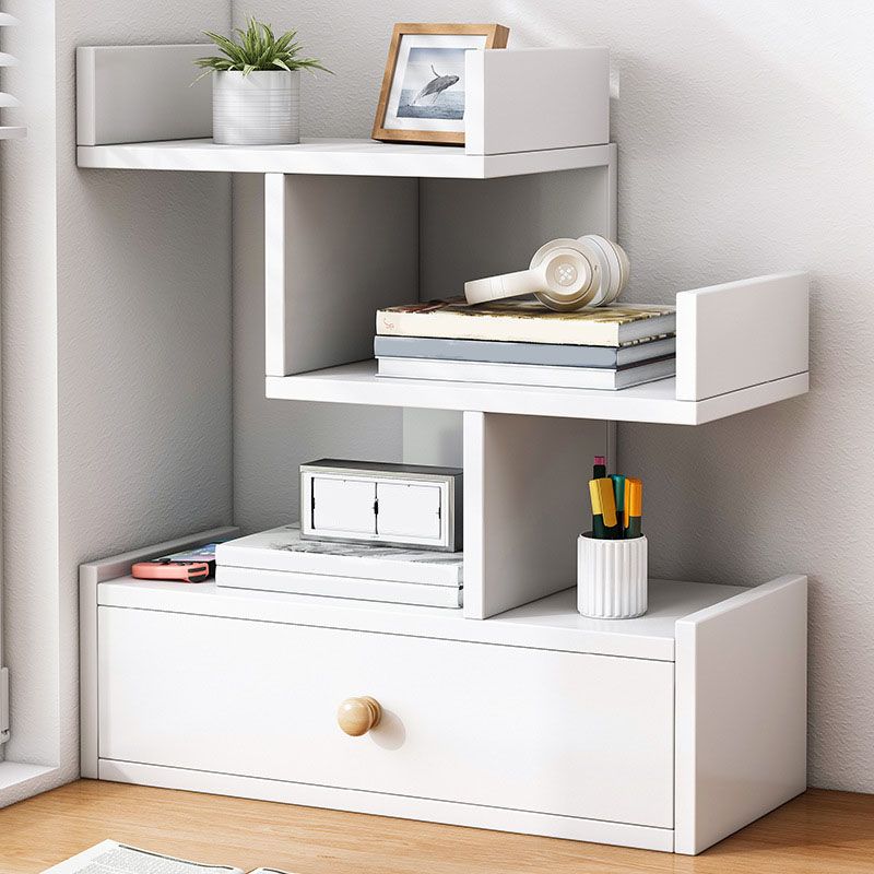 Geometry Artificial Wood Bookshelf Modern Open Storage Bookcase