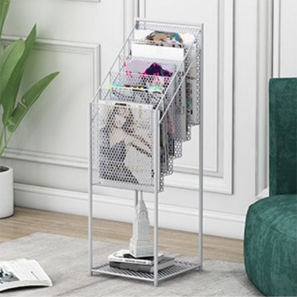 Bibliothèque étape de style contemporain metal fermé à l'arrière, 36,6 "H x 11,8" W