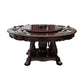 Glossy Brown Wood Dinette Table with Pedestal Traditional Round Dining Table