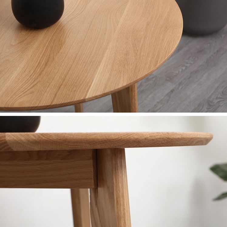 Contemporary Round Dining Table Oak Solid Wood Table with 4 Legs for Dining Room Clearhalo ' dining_table' 'Dining Tables & Seating' 'Dining Tables' 'Furniture' 'furniture_dining_table' 'Kitchen & Dining Furniture' 'kitchen&dining_furn' 'kitchen' 'kitchen_dining_table' 1200x1200_225b9aa3-dcd8-40d1-82c8-e13c4ce46964
