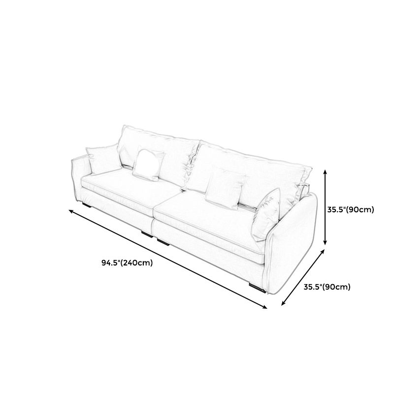 Modern Cushions Standard Sofa 35.43"High Square Arm Sofa, Beige Clearhalo 'furn' 'furn_sofas' 'Furniture' 'furniture_sofas' 'Living Room Furniture' 'Sofa' 'sofas' 1200x1200_225b9e96-949e-48c0-9146-a936d211ccf4
