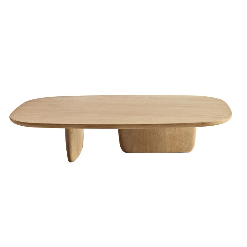 17"H Moderner Couchtisch Schwarzer Couchtisch aus massivem Holz