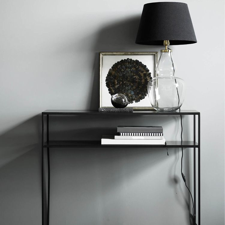 Contemporary Style Console Table Rectangle Metal Accent Table for Hall