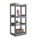 Contemporary Vertical Etagere Bookshelf Gray and Black Rubber Wood Bookshelf Clearhalo 'Bookcases' 'furn' 'furn_bookcases' 'Furniture' 'furniture_bookcases' 'kitchen' 'kitchen_bookcases' 'Living Room Furniture' 'Office Furniture' 1200x1200_225cf99d-61cb-4ccd-aebd-ef32df31c297