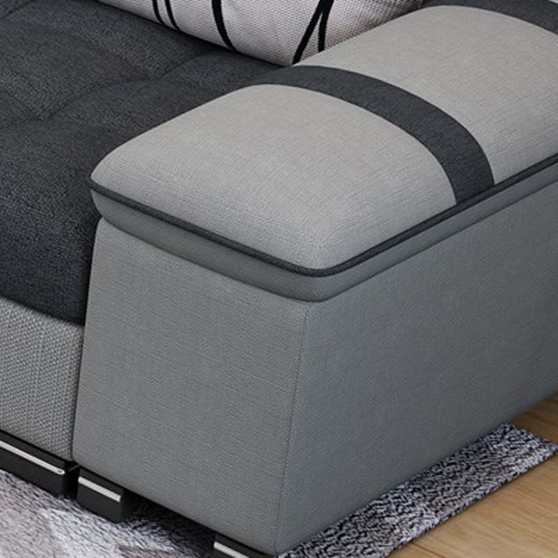 Adjustable 135.82" D x 70.86" W x 33.46" H Pillow Top Arm Sectional Pillowed Back Cushions Clearhalo 'furn' 'furn_sectionals' 'Furniture' 'furniture_sectionals' 'kitchen' 'kitchen_sectionals' 'Living Room Furniture' 'Sectionals' 1200x1200_225f216b-e57e-49eb-a6e1-22094af92d9a