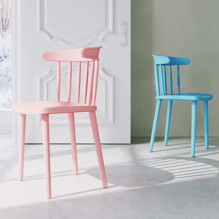 Contemporary Plastic Armless Chair Windsor Back Side Chair for Home Use Clearhalo ' kitchen&dining_furn' 'Dining Chairs' 'Dining Tables & Seating' 'dining_chair' 'furn' 'furn_dining_chair' 'Furniture' 'furniture_dining_chair' 'Kitchen & Dining Furniture' 'kitchen' 1200x1200_225feb98-6e96-4d5c-8fe9-58bf0659a130