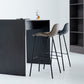 Tabouret de bar moderne en faux cuir, tabouret d'intérieur à dossier bas avec pieds en métal
