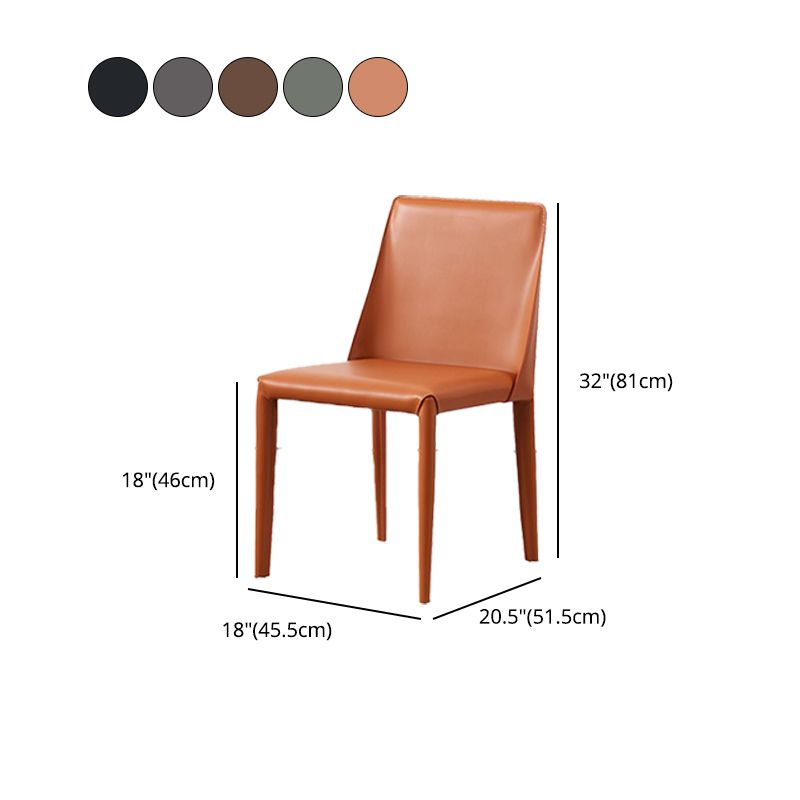 Contemporary Leather Dining Chair Armless Dining Chair for Home Use Clearhalo 'Dining Chairs' 'Dining Tables & Seating' 'dining_chair' 'furn' 'furn_dining_chair' 'Furniture' 'Kitchen & Dining Furniture' 1200x1200_22610748-49b7-4aa0-b69e-6b2ab8a572aa