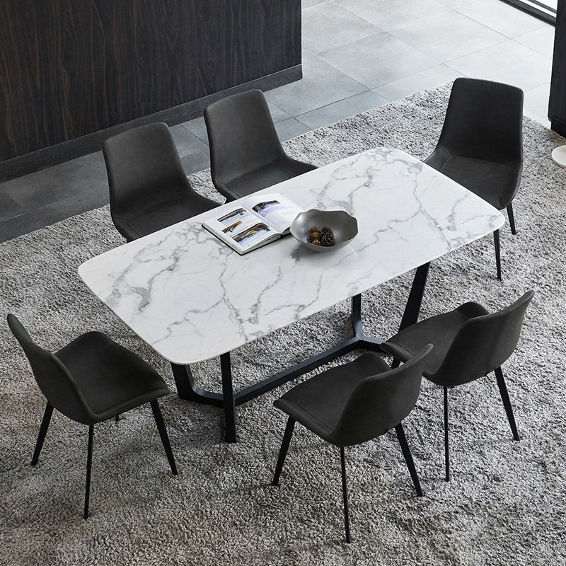 Contemporary Faux Leather Dining Side Chairs Metal Armless Dining Chair Clearhalo 'Dining Chairs' 'Dining Tables & Seating' 'dining_chair' 'furn' 'furn_dining_chair' 'Furniture' 'Kitchen & Dining Furniture' 1200x1200_22624bbf-4a88-4796-9ca2-c344652f4032