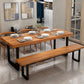 Industrial 1/5 Pieces Dining Set Rectangle Pine Wood Dining Table for Living Room