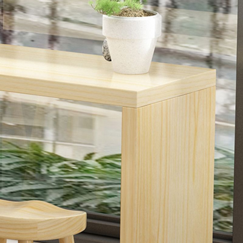 Indoor Natural Wood Bistro Table Modern Rectangle Sled Cocktail Bar Table Clearhalo 'Bar Furniture' 'Bar Tables' 'bar_tables' 'Furniture' 'furniture_bar_tables' 'Kitchen & Dining Furniture' 'kitchen&dining_furn' 'kitchen' 1200x1200_2266a9eb-1d85-480d-a635-3076d397e3aa