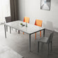 1/4/5/7 stukken eetmeubilair set moderne gesinterde stenen tafel en faux lederen stoelen