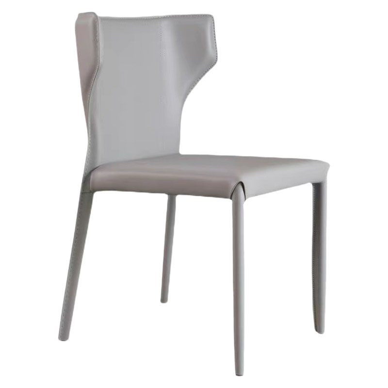 Contemporary Leather Dining Chair Wingback Side Chair in Matte Finish Clearhalo 'Dining Chairs' 'Dining Tables & Seating' 'dining_chair' 'furn' 'furn_dining_chair' 'Furniture' 'Kitchen & Dining Furniture' 1200x1200_2268accb-516d-4cd4-a4e5-88ebb4e2bd08