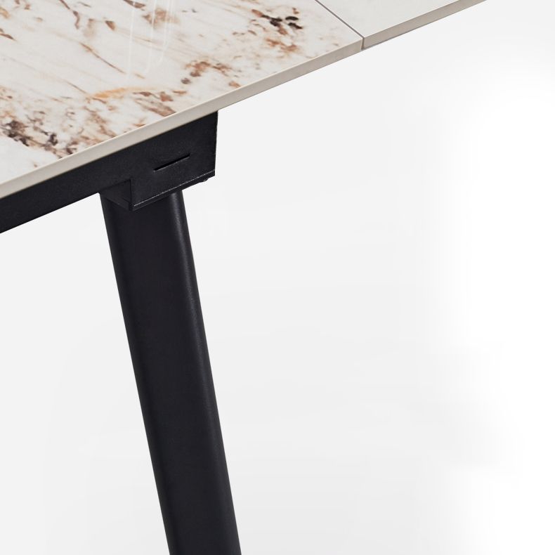 4-foot Stone Dining Site Table Modern Style Drop-Leaf Dining Table for Dining Room Clearhalo 'Dining Tables & Seating' 'Dining Tables' 'dining_table' 'furn' 'furn_dining_table' 'Furniture' 'furniture_dining_table' 'Kitchen & Dining Furniture' 'kitchen' 'kitchen_dining_table' 1200x1200_226a596c-00b9-4177-b022-85b5807a2c78