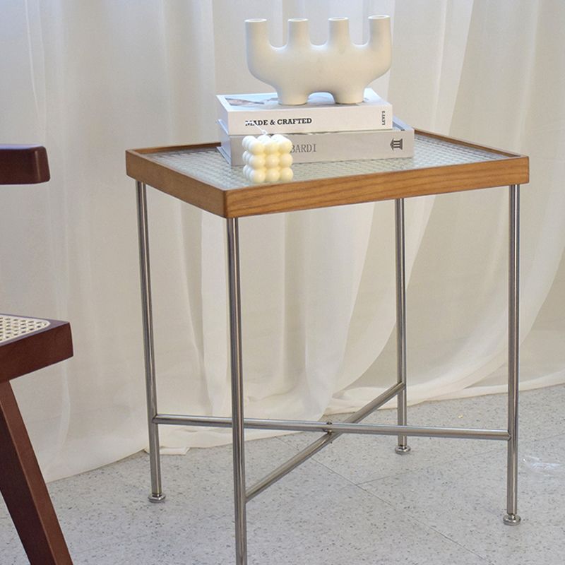 Modern Cross Legs End Slide Table Clear Tray Top Corner Table Clearhalo 'Coffee & Accent Tables' 'End & Side Tables' 'end_side_tables' 'furn' 'furn_end_side_tables' 'Furniture' 'Living Room Furniture' 1200x1200_226ab977-d2f6-4668-8a42-603fa4859411