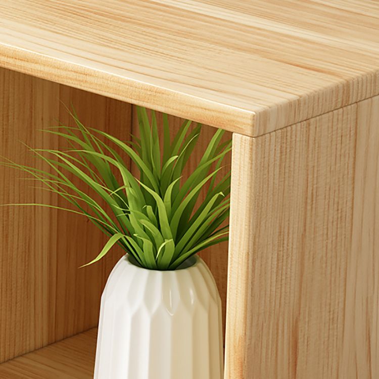 2-Drawer Solid Wood Accent Chest Natural Modern Cabinet with Shelves