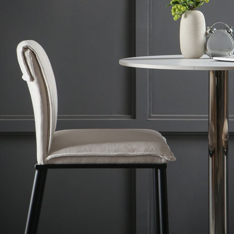 Minimalist Style Upholstered Fabric Barstools Backrest Bar Stools with Footrest
