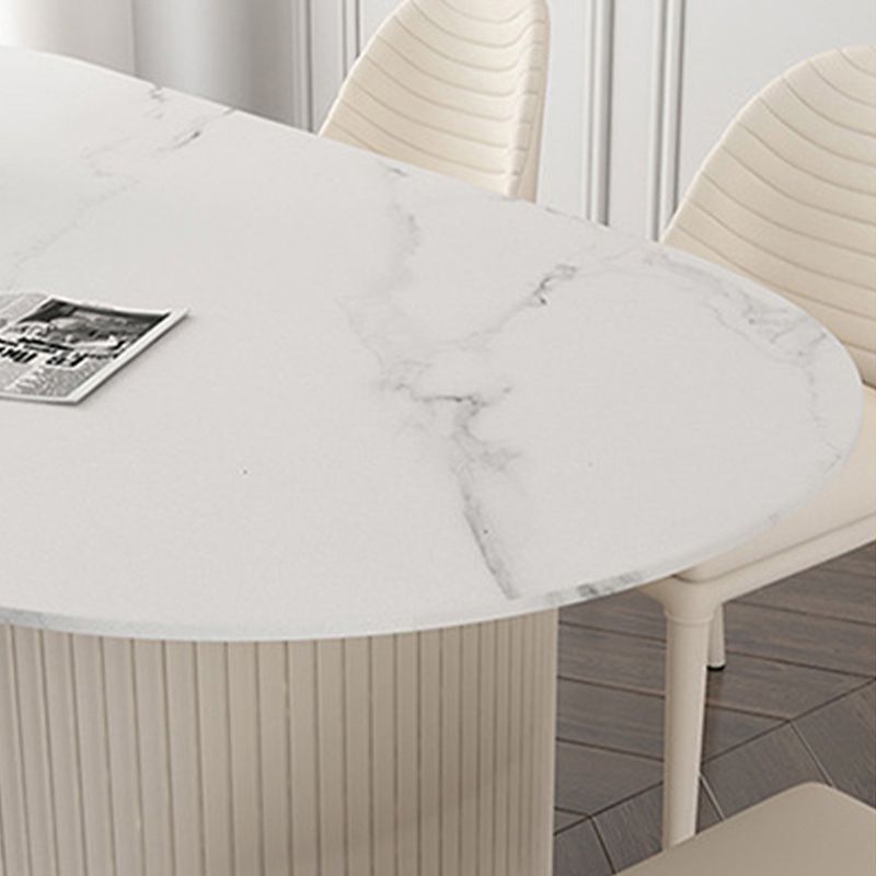 Oval Sintered Stone Dining Table Traditional Luxury Dining Table for Home Use Clearhalo 'Dining Tables & Seating' 'Dining Tables' 'dining_table' 'furn' 'furn_dining_table' 'Furniture' 'furniture_dining_table' 'Kitchen & Dining Furniture' 'kitchen' 'kitchen_dining_table' 1200x1200_226dc963-488d-4137-a856-0c1243135d92