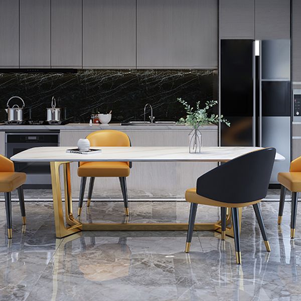 Luxury Sintered Stone Top Table Rectangle Table with Gold Trestle Base Clearhalo 'Dining Tables & Seating' 'Dining Tables' 'dining_table' 'furn' 'furn_dining_table' 'Furniture' 'furniture_dining_table' 'Kitchen & Dining Furniture' 'kitchen' 'kitchen_dining_table' 1200x1200_226e9b96-d02e-403c-952a-2d9a8d60f745