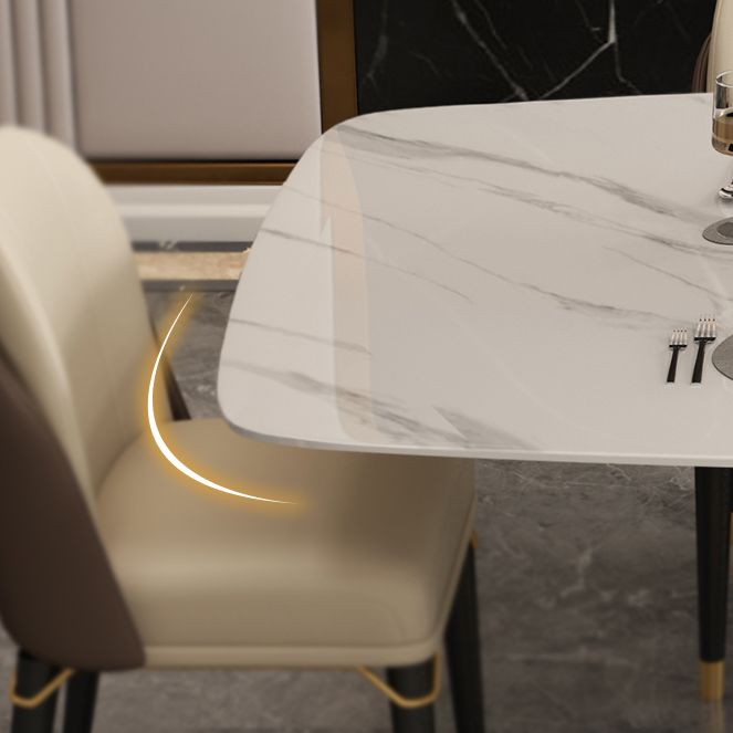 Metal Contemporary Rectangular Table Sintered Stone Table for Dining Room Clearhalo ' dining_table' 'Dining Tables & Seating' 'Dining Tables' 'furn' 'furn_dining_table' 'Furniture' 'furniture_dining_table' 'Kitchen & Dining Furniture' 'kitchen&dining_furn' 'kitchen' 'kitchen_dining_table' 1200x1200_226f4ea7-e96f-43e8-806f-886e63725020