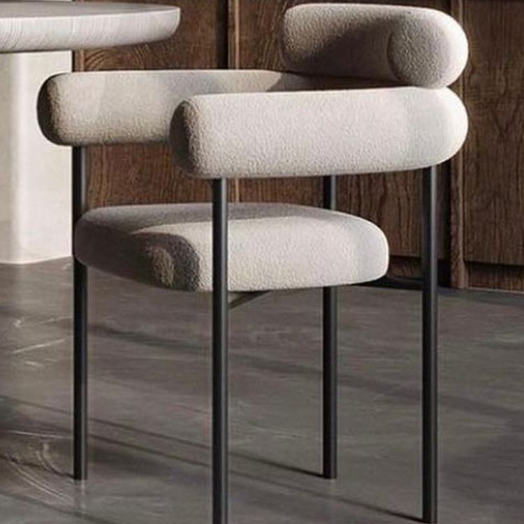 Nordic Style Upholstered Open Arm Dining Chair in Matte Finish Clearhalo 'Dining Chairs' 'Dining Tables & Seating' 'dining_chair' 'furn' 'furn_dining_chair' 'Furniture' 'Kitchen & Dining Furniture' 1200x1200_226f75f1-3be7-46c2-b816-6c58d2e002c4